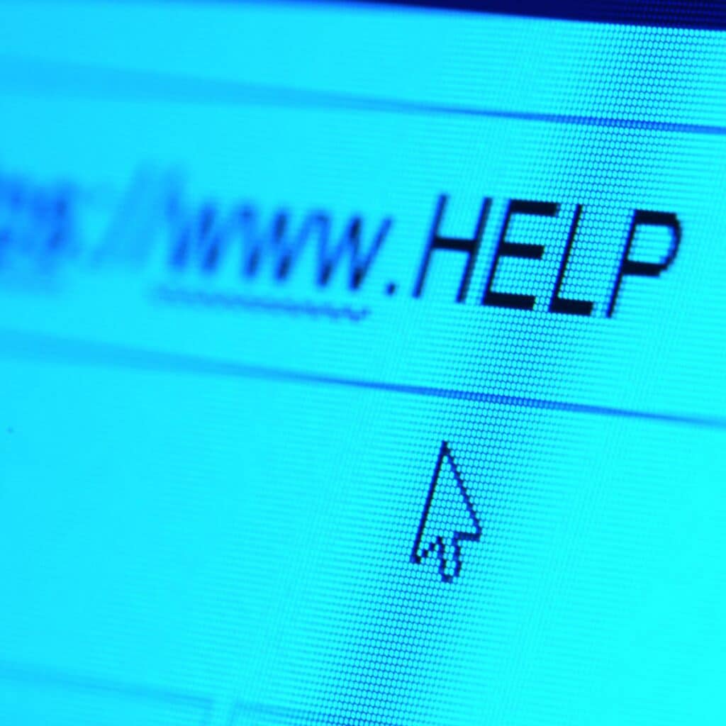 diy website fix type help into web address bar on screen with cursor
